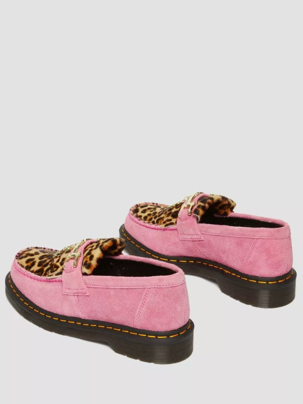 Dr. Martens Adrian Hair-On Leopard Snaffle Loafers Fondant Pink 31508099 Mens 10 - Picture 13 of 16